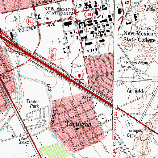 Topographic Map of NMSU 10 Water Well, NM