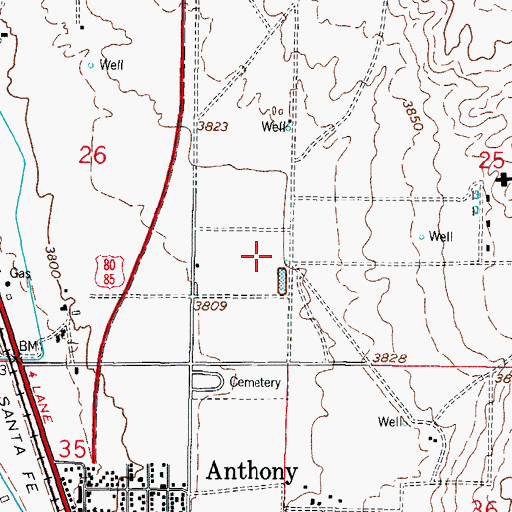 Topographic Map of K 8 Water Well, NM