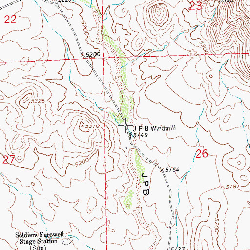 Topographic Map of J P B Water Well, NM
