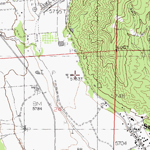 Topographic Map of 00096 Water Well, NM