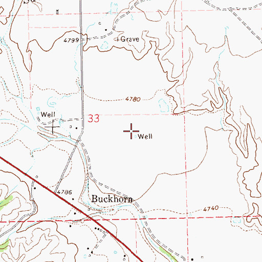 Topographic Map of 10000 Water Well, NM