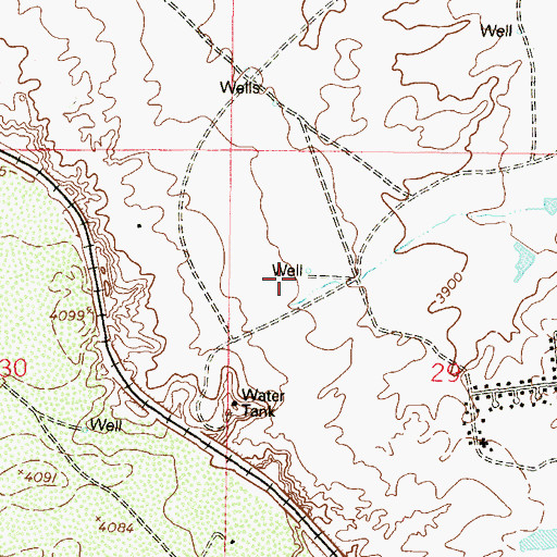 Topographic Map of 10167 Water Well, NM