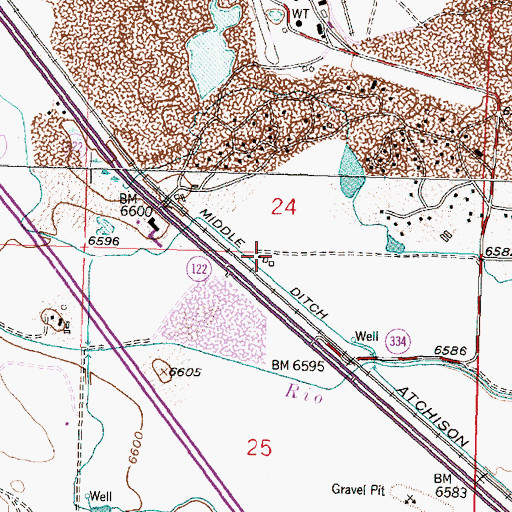 Topographic Map of 10100 Water Well, NM