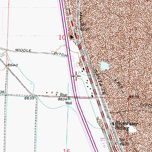 Topographic Map of 10088 Water Well, NM