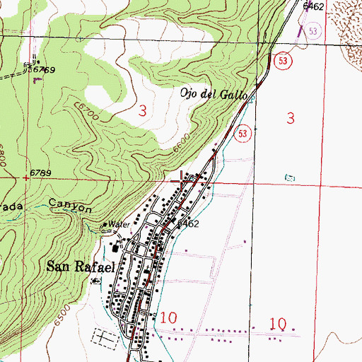Topographic Map of 10036 Water Well, NM