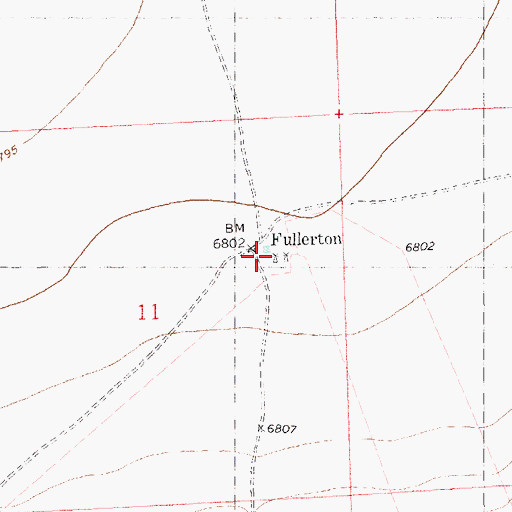 Topographic Map of Fullerton W Water Well, NM