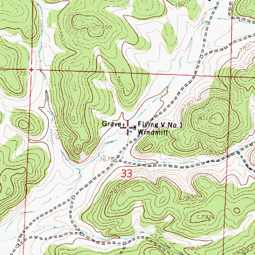 Topographic Map of Flying V 1A Water Well, NM