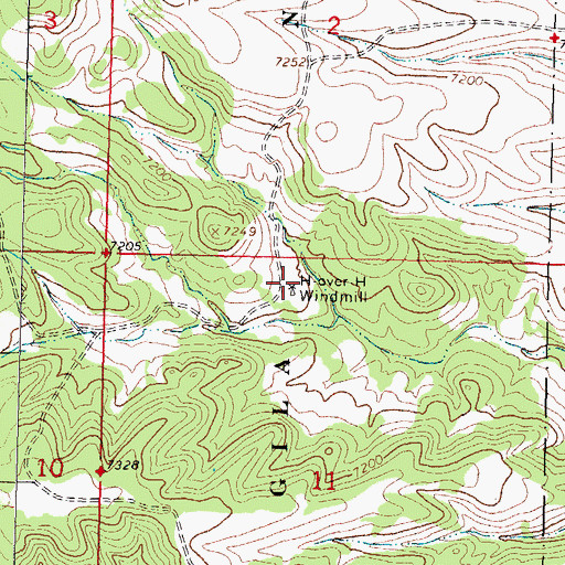 Topographic Map of H Over H Water Well, NM