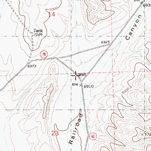 Topographic Map of Post Office Water Well, NM