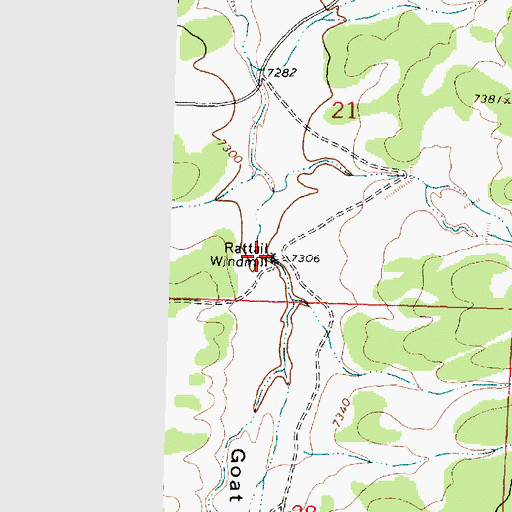 Topographic Map of Rattail Windmill Water Well, NM