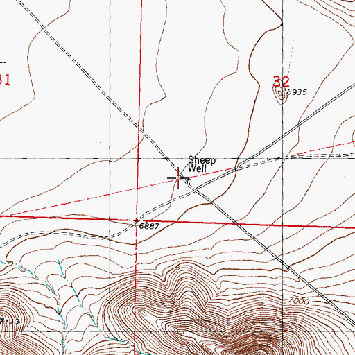 Topographic Map of Sheep Water Well, NM