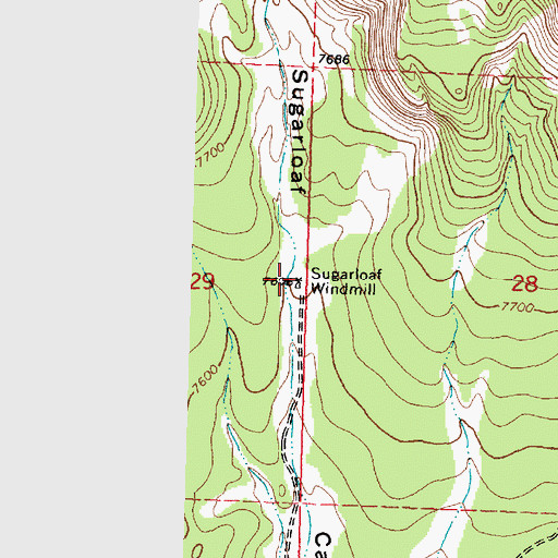 Topographic Map of Sugarloaf Windmill Water Well, NM