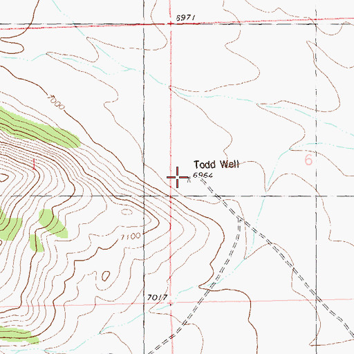 Topographic Map of Todd Water Well, NM