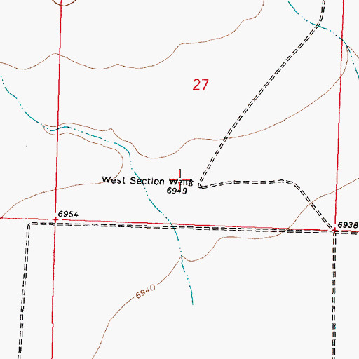 Topographic Map of West Section Well, NM