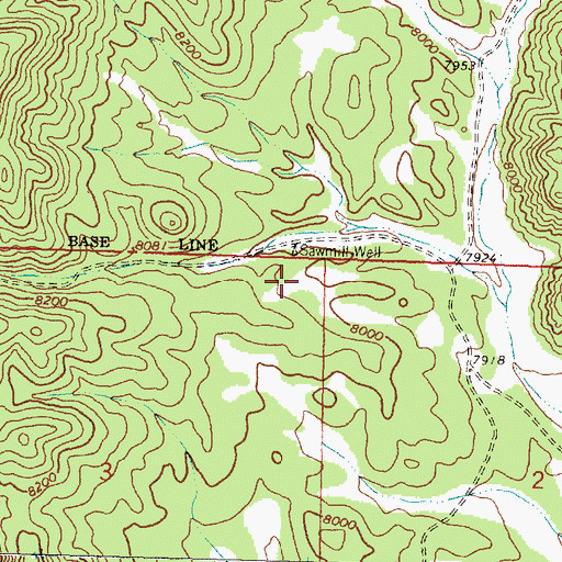 Topographic Map of Sawhill Windmill, NM