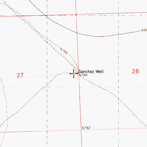 Topographic Map of Sanchez Water Well, NM