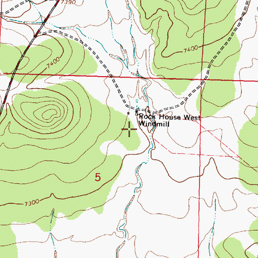 Topographic Map of Rock House Water Well, NM