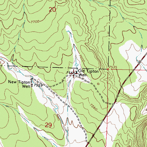 Topographic Map of Old Tipton Well, NM