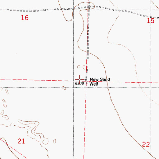 Topographic Map of New Sand Water Well, NM
