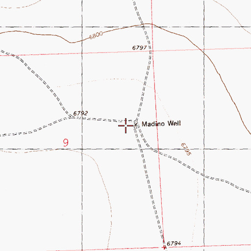 Topographic Map of Madino Water Well, NM