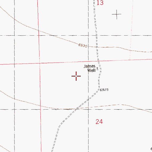 Topographic Map of James Water Well, NM