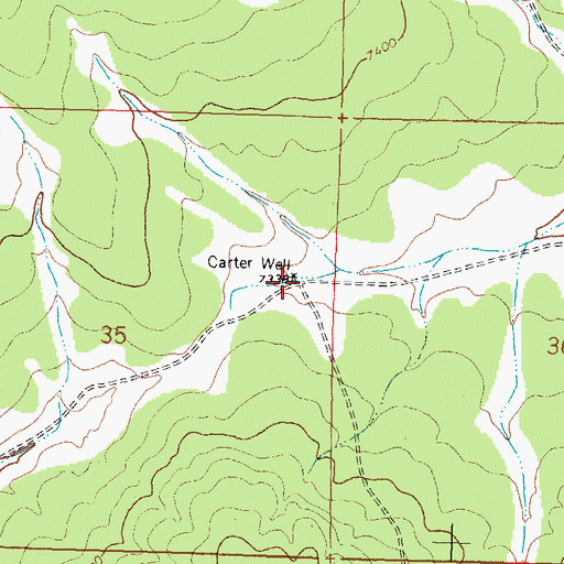 Topographic Map of Carter Water Well, NM