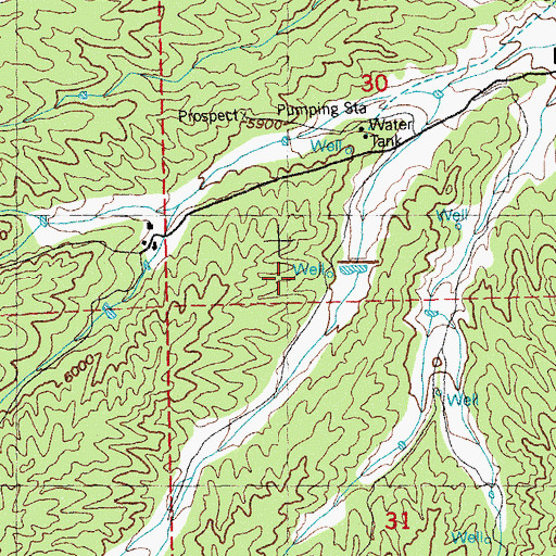 Topographic Map of 10033 Water Well, NM