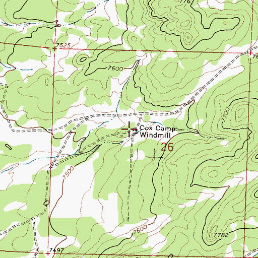 Topographic Map of Cox Camp Water Well, NM
