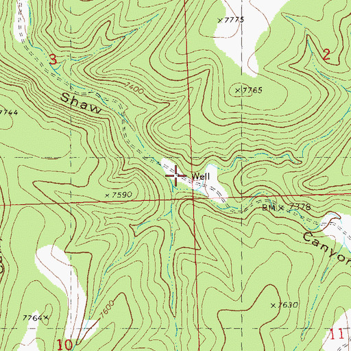 Topographic Map of Chimney Water Well, NM