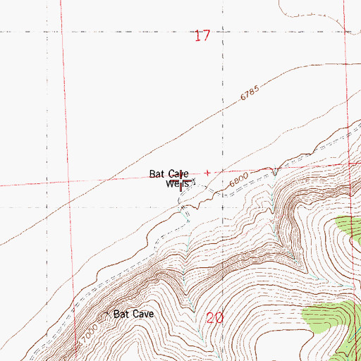 Topographic Map of Bat Cave Water Well, NM