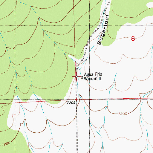 Topographic Map of Agua Fria Water Well, NM