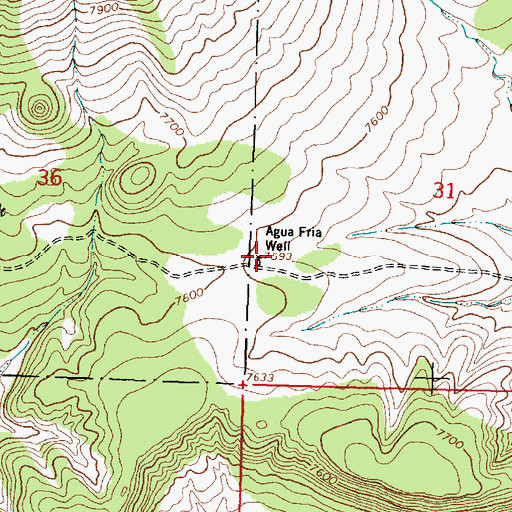 Topographic Map of Agua Fria Water Well, NM