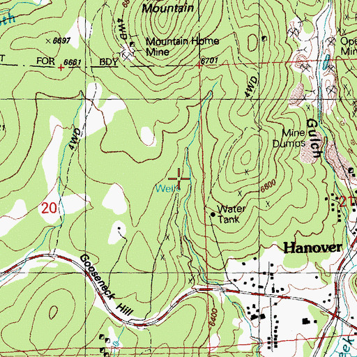 Topographic Map of 00128 Water Well, NM