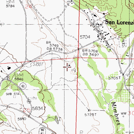 Topographic Map of 00101 Water Well, NM