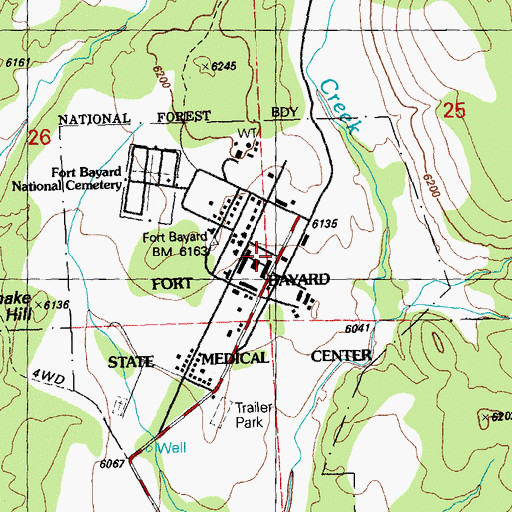 Topographic Map of Fort Bayard (historical), NM