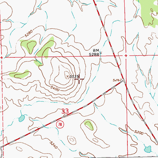 Topographic Map of Jackson (historical), NM