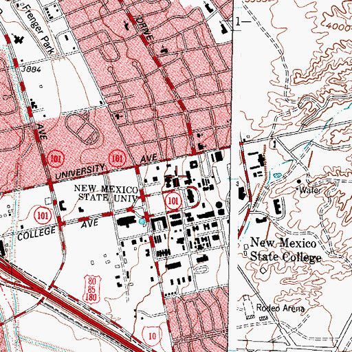 Topographic Map of University Park, NM