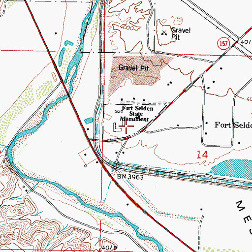Topographic Map of Fort Selden (historical), NM