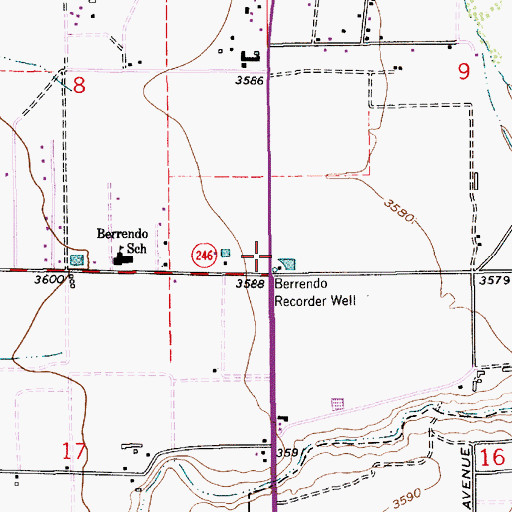 Topographic Map of Berrendo (historical), NM