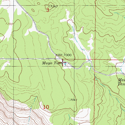 Topographic Map of Moya Tank, NM