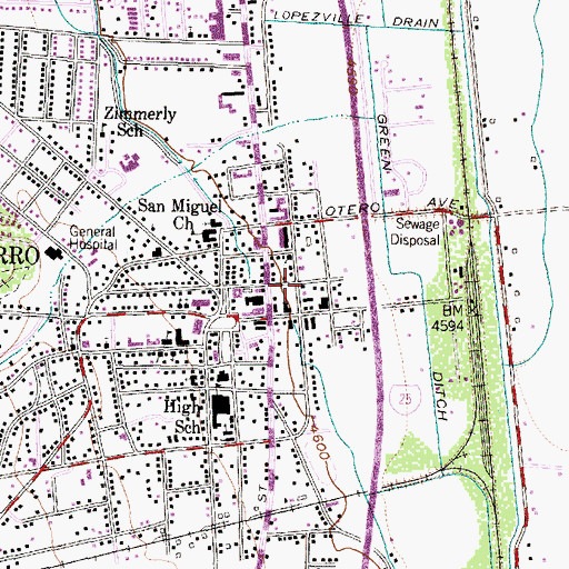 Topographic Map of Kingdom Hall, NM