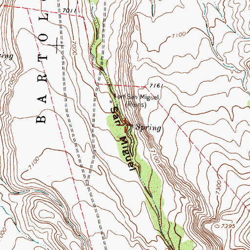 Topographic Map of Fort Miguel Ruins Spring, NM