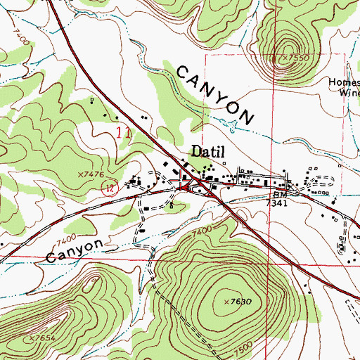 Topographic Map of Datil Baptist Church, NM