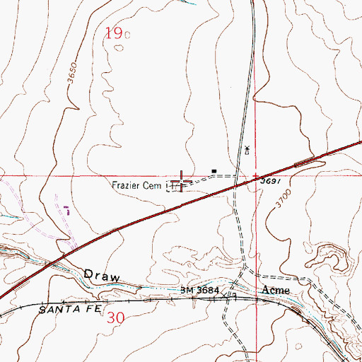 Topographic Map of Frazier (historical), NM