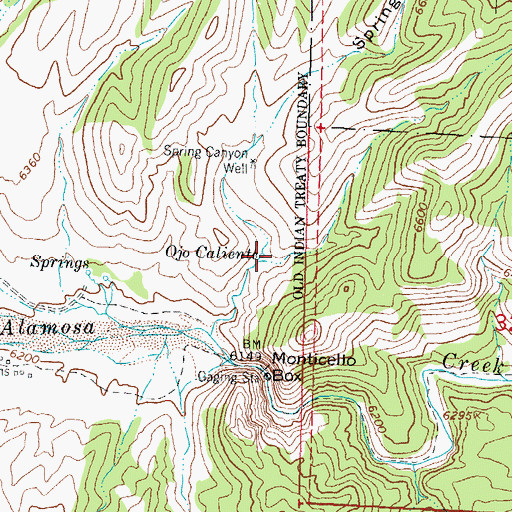 Topographic Map of Warm Springs Apache Reservation (historical), NM