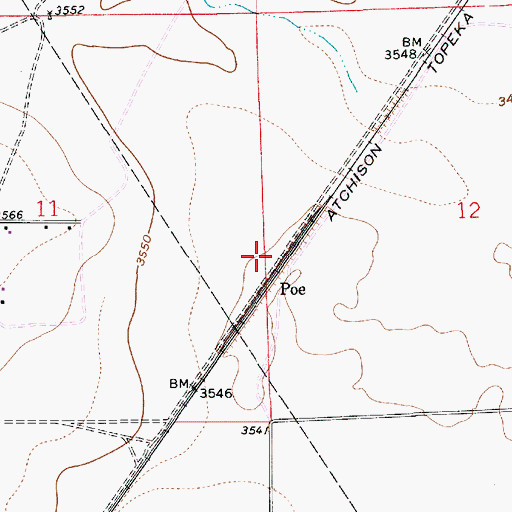 Topographic Map of Poe, NM