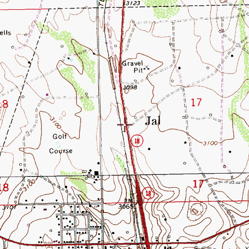 Topographic Map of Saint Cecillias Church, NM