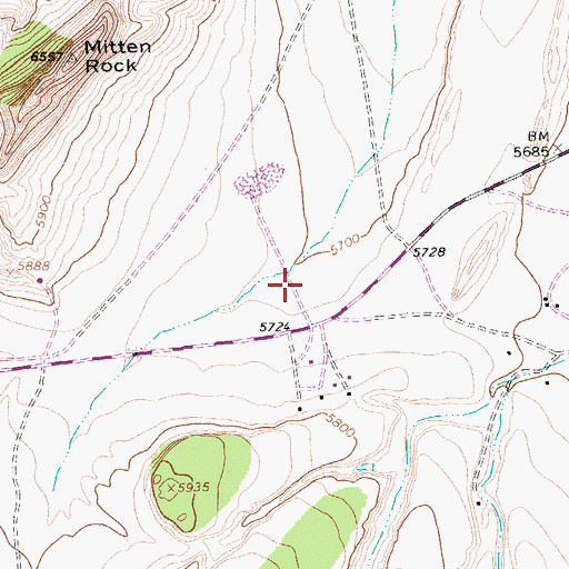 Topographic Map of 12R-57, NM