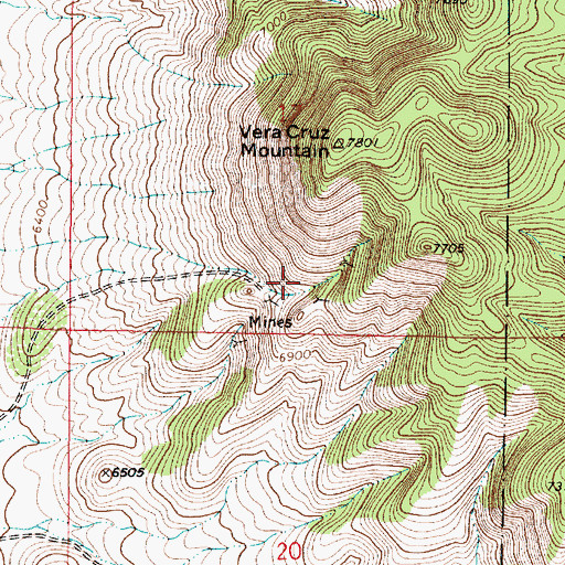 Topographic Map of Vera Cruz (historical), NM