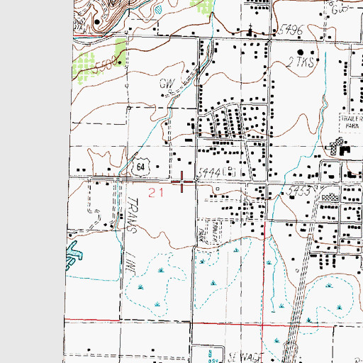 Topographic Map of Nageezi-Deer Spring Church, NM